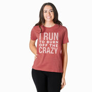 Running Short Sleeve T-Shirt - I Run To Burn Off The Crazy (White)