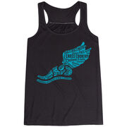 Flowy Racerback Tank Top - Winged Foot Inspirational Words