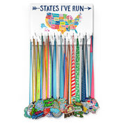 Running Large Hooked on Medals Hanger - States I've Run