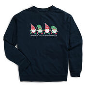 Running Raglan Crew Neck Pullover - Runnin' With My Gnomies