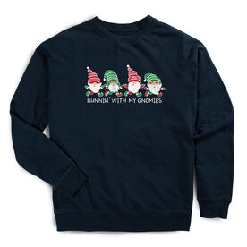 Running Raglan Crew Neck Pullover - Runnin' With My Gnomies