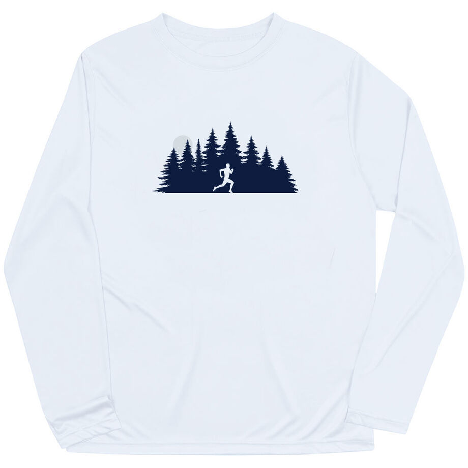 Men's Running Long Sleeve Performance Tee - Moonlit Run (Male)