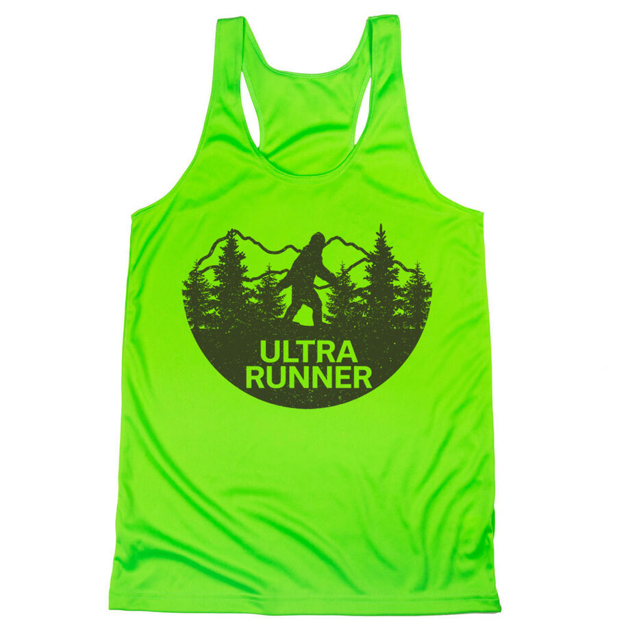 Women's Racerback Performance Tank Top - Ultra Runner Bigfoot