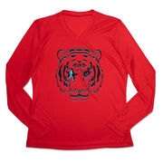 Women's Long Sleeve Tech Tee - Eye Of The Tiger