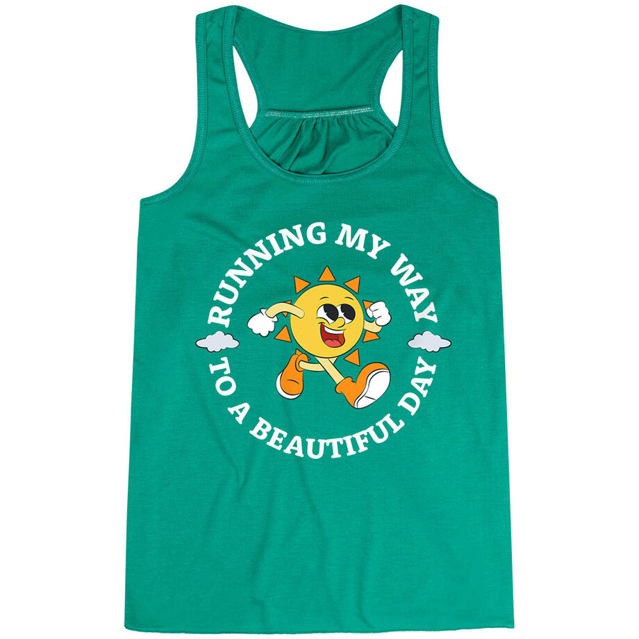 Flowy Racerback Tank Top - Running My Way to a Beautiful Day