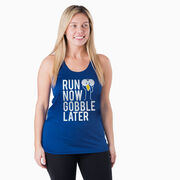 Women's Racerback Performance Tank Top - Run Now Gobble Later (Bold)