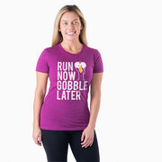 Women's Everyday Runners Tee - Run Now Gobble Later (Bold)