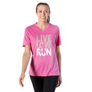 Women's Short Sleeve Tech Tee - Live Love Run Silhouette