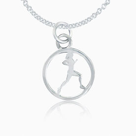 Sterling Silver Runner Circle Necklace