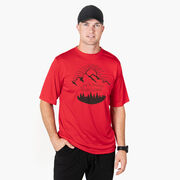 Men's Running Short Sleeve Tech Tee - Life's Short Run Long (Mountains)