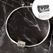 Sterling Silver Adjustable Bangle Bracelet - Run