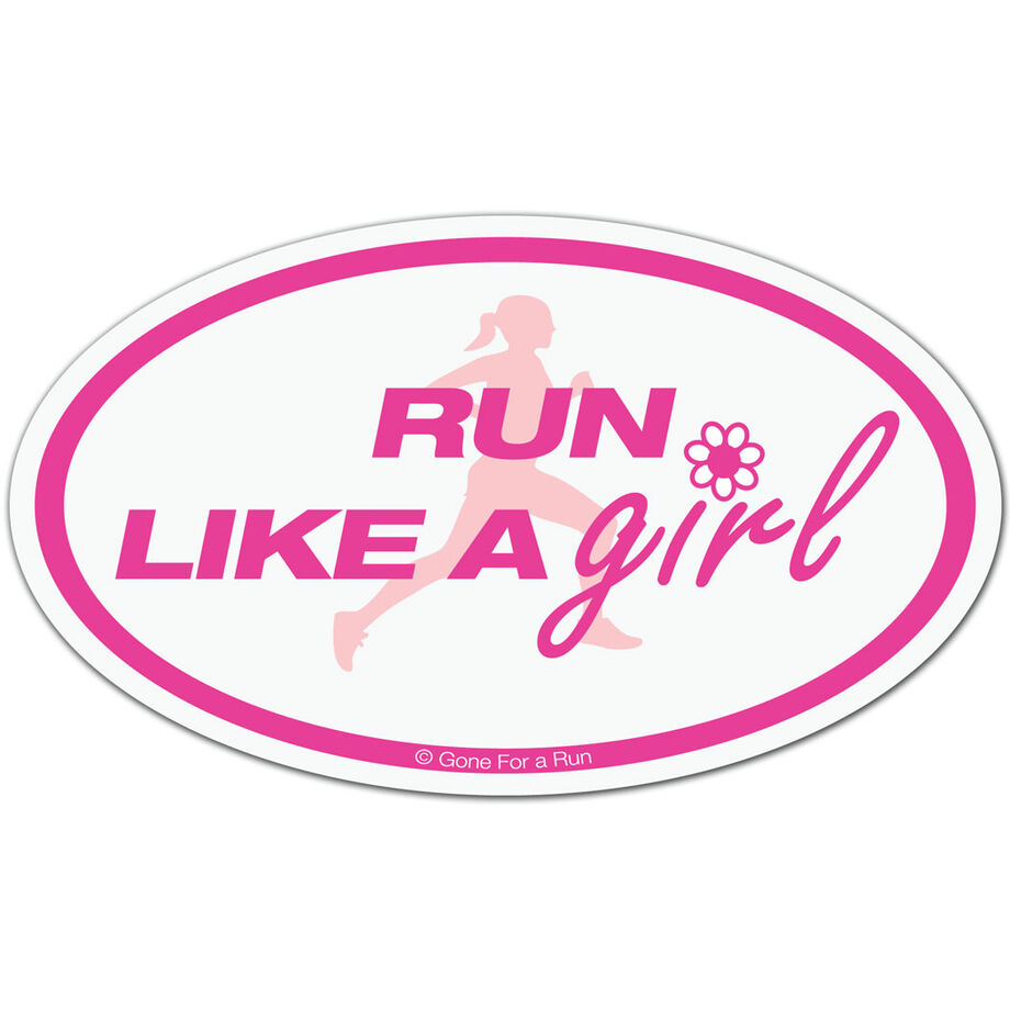 Run Like a Girl Car Magnet (Pink/White)