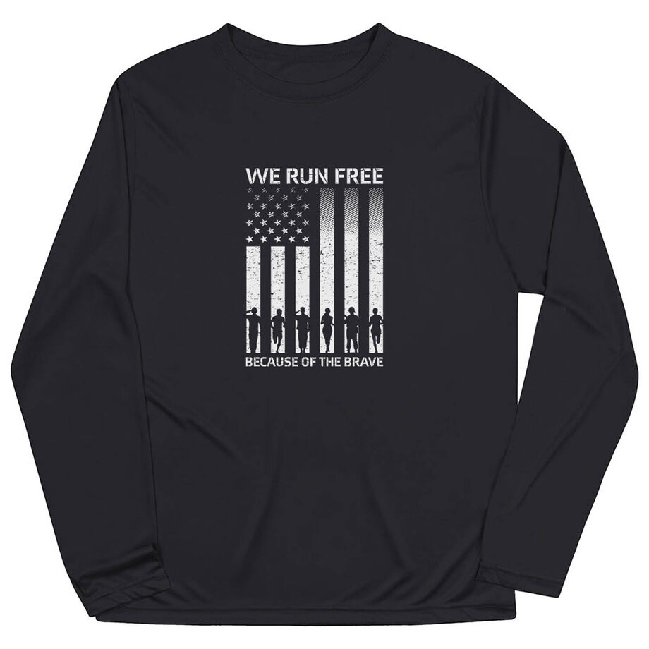 Men's Running Long Sleeve Performance Tee - Because of the Brave