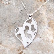 Sterling Silver 13.1 Half Marathon Heart Pendant with Cubic Zirconia Stone Necklace