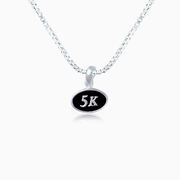 Sterling Silver and Black Enamel Mini 5K Pendant Necklace