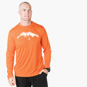 Men's Running Long Sleeve Tech Tee - Trail Runner in the Mountains (Male)