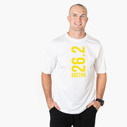 Men's Running Short Sleeve Tech Tee - Boston 26.2 Vertical