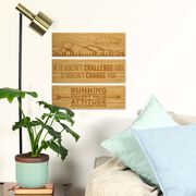 Running 12.5" X 4" Engraved Bamboo Removable Wall Tile - If It Doesn't Challenge You It Doesn't Change You