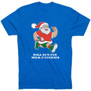Running Short Sleeve T-Shirt - Will Run for Milk and Cookies