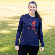 Women's Long Sleeve Tech Tee - Heartfelt Runner Girl