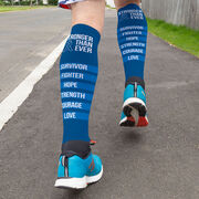 Running Printed Knee-High Socks - Stronger Than Ever