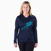 Women's Long Sleeve Tech Tee - Winged Foot Inspirational Words