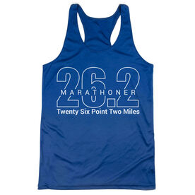 Women's Racerback Performance Tank Top - Marathoner 26.2 Miles 