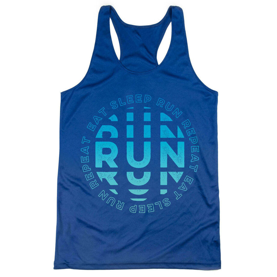 Women's Racerback Performance Tank Top - Eat Sleep Run Repeat