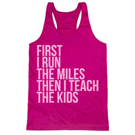 Women's Racerback Performance Tank Top - Then I Teach The Kids