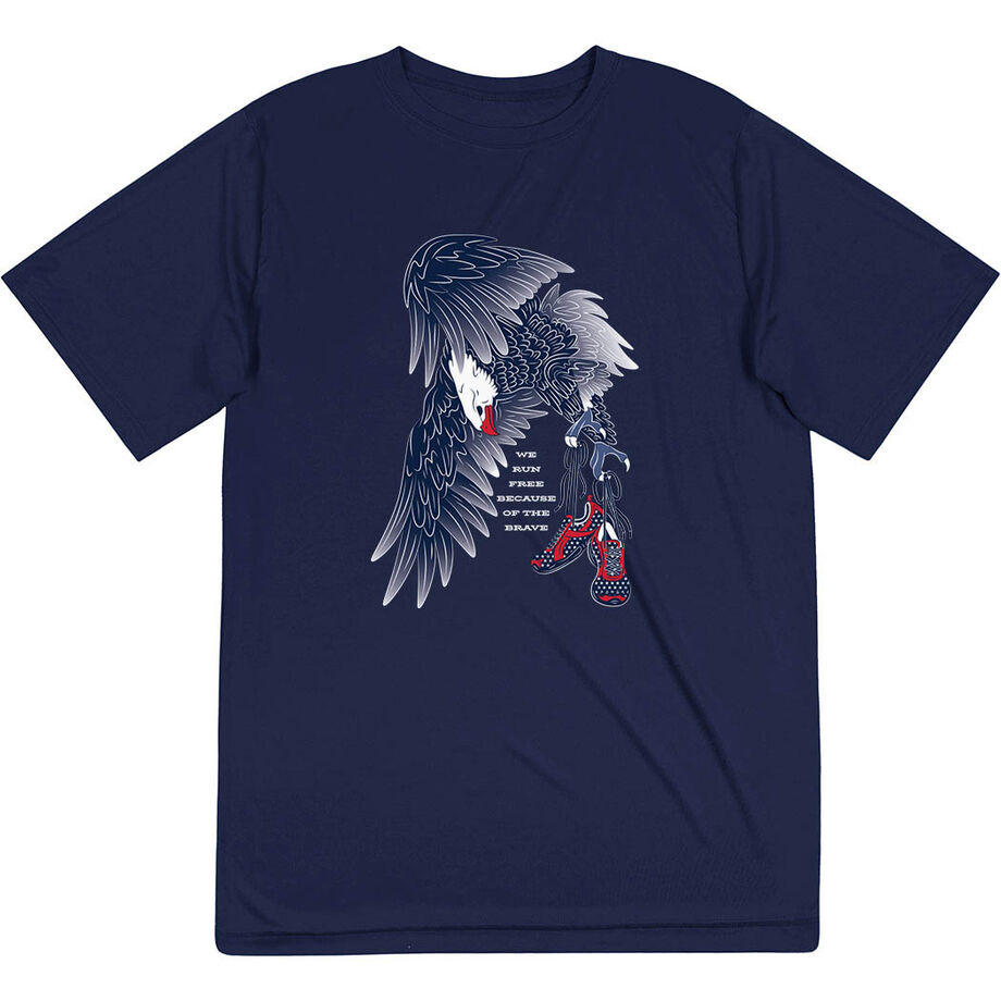 Men's Running Short Sleeve Performance Tee - Because of The Brave