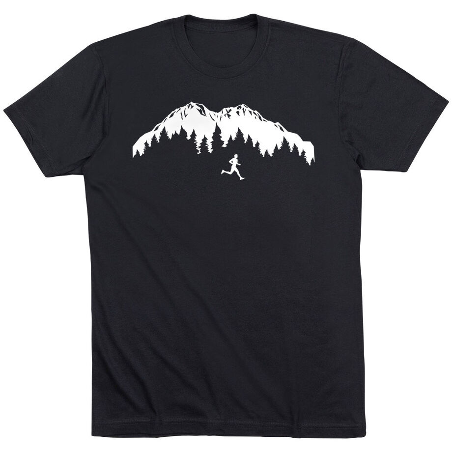 Running Short Sleeve T-Shirt - Trail Runner in the Mountains (Male)