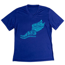 Women's Short Sleeve Tech Tee - Winged Foot Inspirational Words