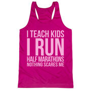 Women's Racerback Performance Tank Top - I Teach Kids I Run Half Marathons