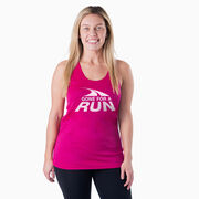 Women's Racerback Performance Tank Top - Gone For a Run&reg; White Logo