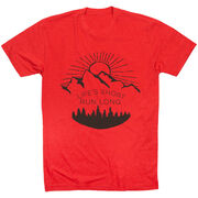 Running Short Sleeve T-Shirt - Life's Short Run Long (Mountains)