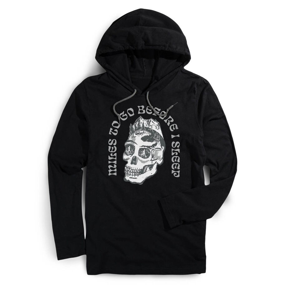 Running Lightweight Hoodie - Miles To Go Before I Sleep - Skull