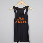 Flowy Racerback Tank Top - Gone For a Run&reg; Logo (Orange)