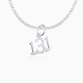 Sterling Silver 13.1 Half Marathon Necklace (Rounded)
