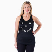 Women's Racerback Performance Tank Top - Run and Be Happy