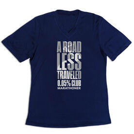 Women's Short Sleeve Tech Tee - A Road Less Traveled - Marathoner