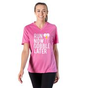 Women's Short Sleeve Tech Tee - Run Now Gobble Later (Bold)