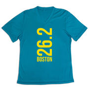 Women's Short Sleeve Tech Tee - Boston 26.2 Vertical