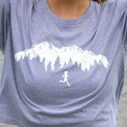 Running Short Sleeve Crop Tee - Trail Runner in the Mountains Female