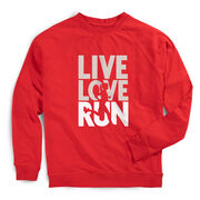 Running Raglan Crew Neck Pullover - Live Love Run Silhouette