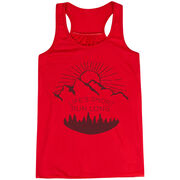 Flowy Racerback Tank Top - Life's Short Run Long (Mountains)