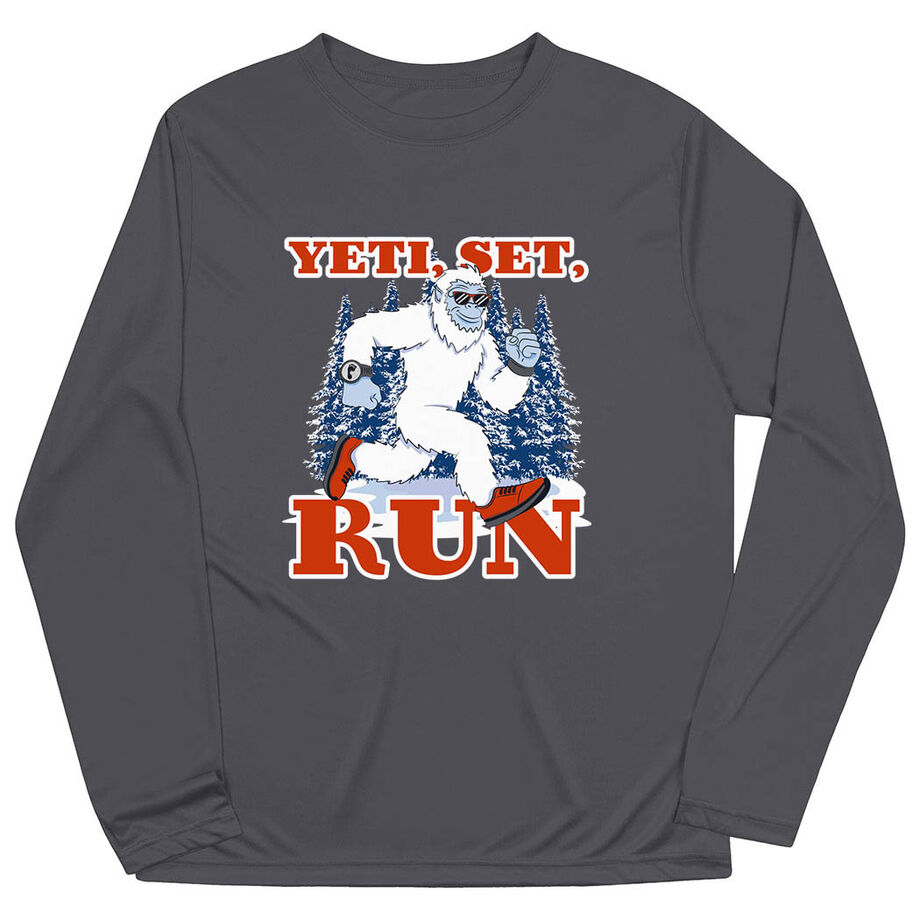 Men's Running Long Sleeve Performance Tee - Yeti, Set, Run