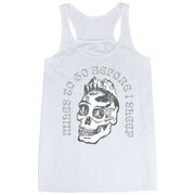 Flowy Racerback Tank Top - Miles To Go Before I Sleep - Skull