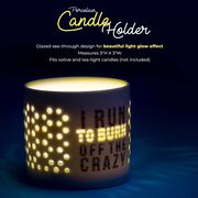 Soleil Home™ Running Porcelain Candle Holder - I Run To Burn Off The Crazy