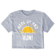 Running Short Sleeve Crop Tee - Wake Up And Run