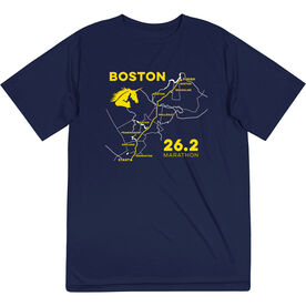 Men's Running Short Sleeve Performance Tee - Boston Map